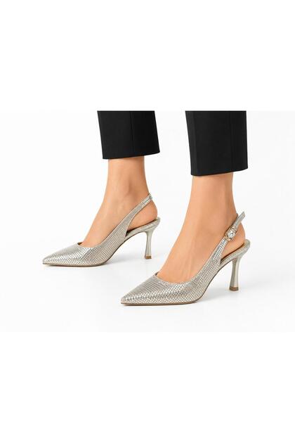 07006 Thin Heel Glittery Women's Comfortable Shoes
