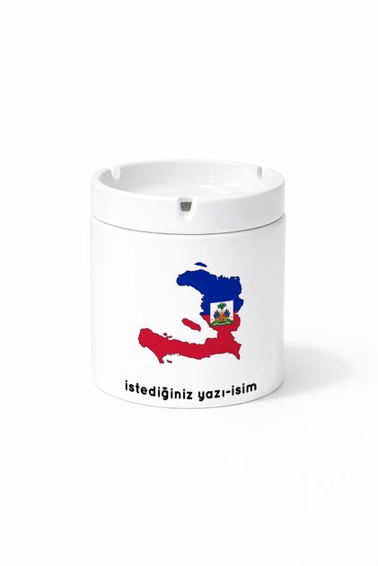 Flag of Haiti Flag Illustration Country Double Sided Printed Ashtray Ashtray Gift
