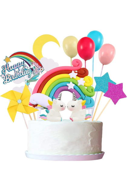 Decoratiune Tort Aniversare Magical Unicorns TOP24