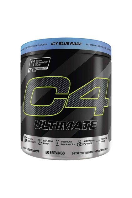 C4 Ultimate Pre Workout Food Supplement, Icy Blue Raz, 400 gm