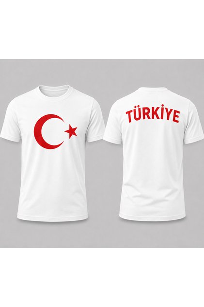 Turkey Print Detailed Basic T-Shirt