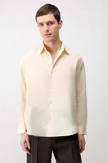 Yellow Modal Blend Relax Fit Men's Shirt
