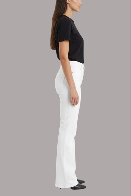 High Waist Women's Spanish Flare White Trousers