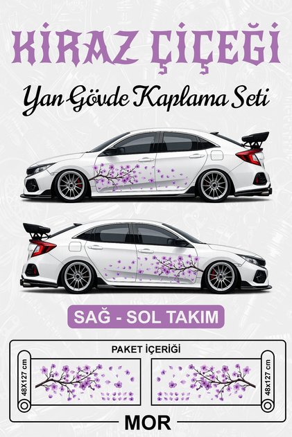 KİRAZ ÇİÇEĞİ - Yan Gövde Kaplama Sticker Seti