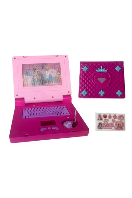 Laptop Educativ Copii cu sunete și lumini, jucărie interactivă cu tastatură și mouse roz, 3+ ani