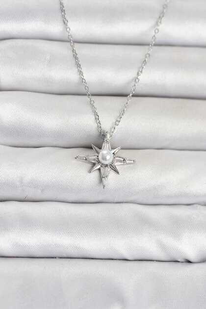 316L Steel Chain Silver Color Polar Star Model Women's Necklace