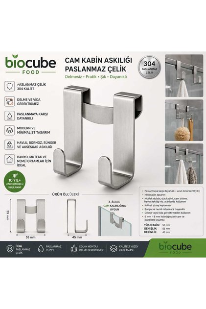 304 paslanmaz çelik cam kabin askılığı delmesiz duşakabin havlu ve bornoz askısı cam kapı kancası