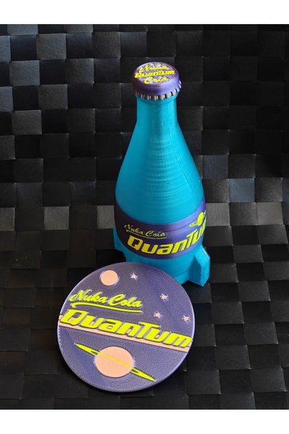 Fallout Nuka Cola Quantum Şişesi ve Bardak Altlığı