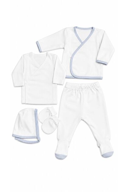 Newborn 5-Piece Cotton Inner and Outer Bodysuit Set Hospital Release Baby Set 0-3 Months