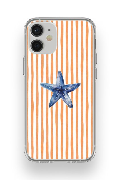 iPhone 12 Mini Compatible Starfish Patterned Transparent Phone Case