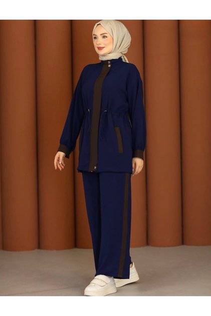 Stripe Detailed Double Suit Yrn-02