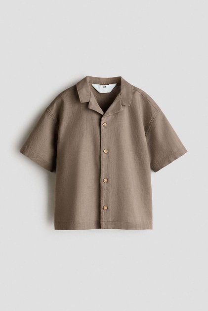 Linen-blend resort shirt