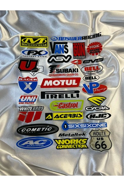 Özel Baskı 3D Kabartmalı Parlak Motor Araba Sticker Set Model 2