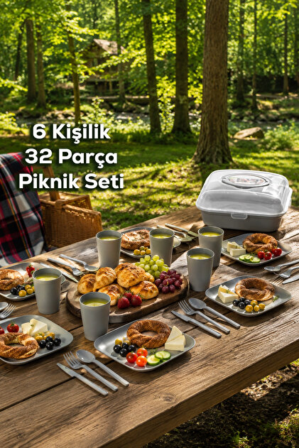 Square Terminal 一式セット　✨極美品✨ MasterCar 32 Parça Mürdüm Piknik Seti Premium Kalite Piknik Mangal