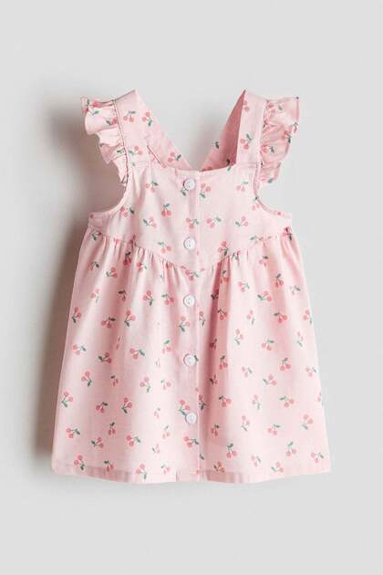 Flounce-trimmed cotton dress