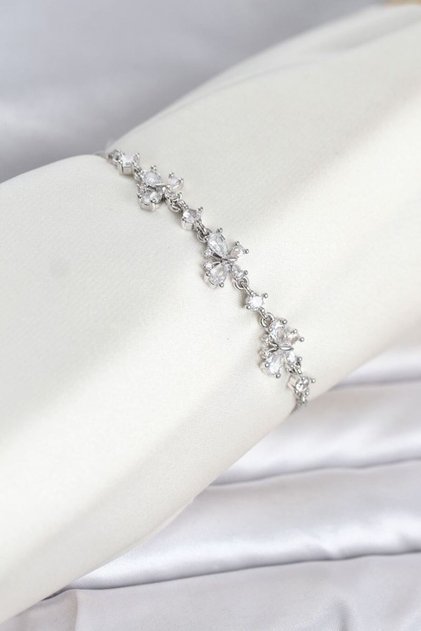 Silver Color Brass Butterfly Model Elevator Model Women's Bracelet