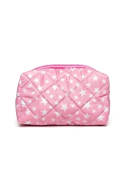 Star Patterned Shk114 Quilted Zippered Makeup Bag