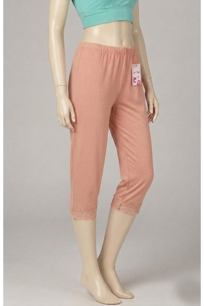 Women's 100% Cotton Capri Leggings under Dress Lace Hem Below Knee Underwear Shorts Summer Breathable Casual Home Wear Prayer Leggings - Pc1