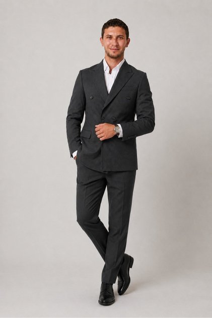 Men's Double-Breasted Slimfit Suit Men's Sport Double-Breasted Suit