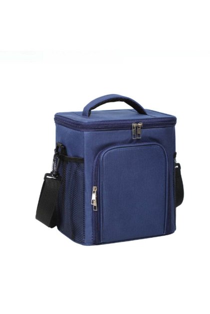 Lunch Bag,Large Capacity,Portable,Double Deck,Insulated,Leakproof,Thermal,with Adjustable Strap,for Office,School,Picnic,Blue