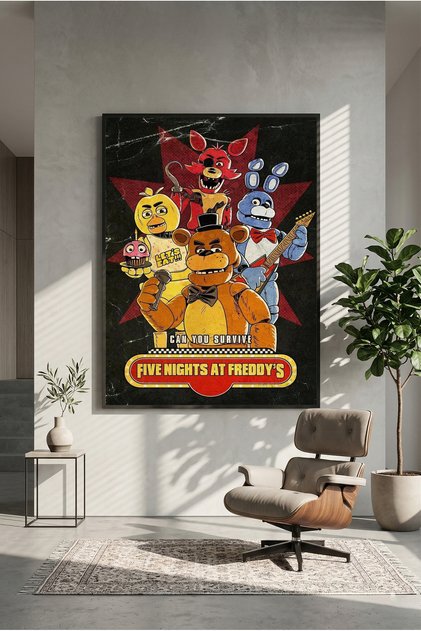 Five Nights at Freddy's Retro Ahşap Tablo Poster (Çerçevesiz)