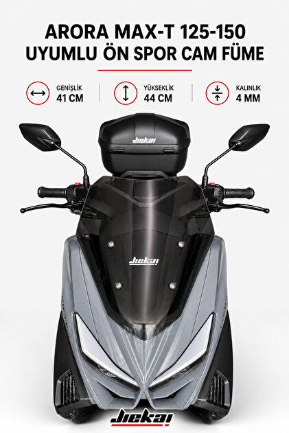 Jiekai ARORA MAX-T 125-150 UYUMLU ÖN SPOR CAM FÜME (GENİŞLİK: 41
