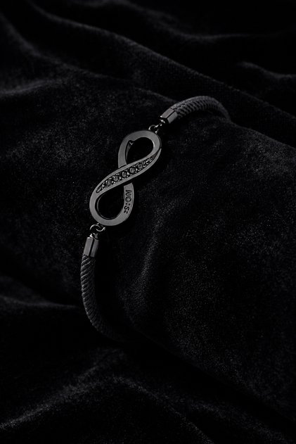 Gift for Lover: Black Bracelet with Infinity Figure
