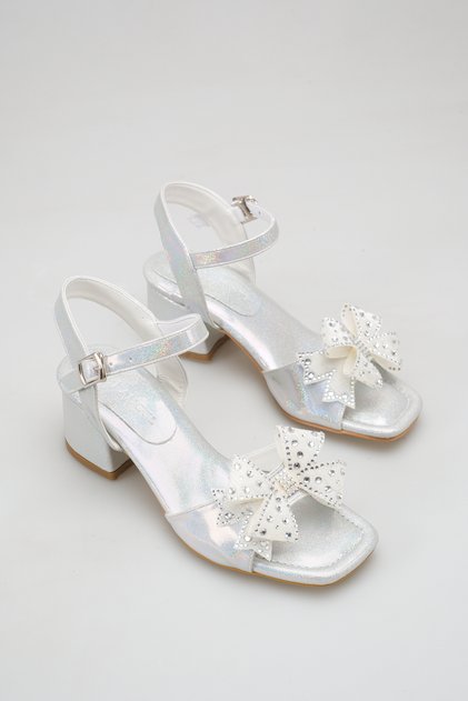Bow Detailed Heeled Shoes with Stones Evening Dress Shoes Bow Detailed Heeled Shoes Orthopedic Evening Dress Shoes