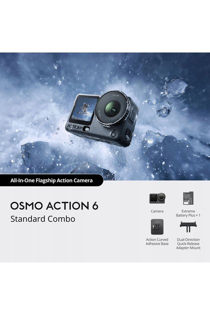 Osmo Action 6 Pachet Standard 64GB 4K 120FPS Cameră de Acțiune Wi-Fi