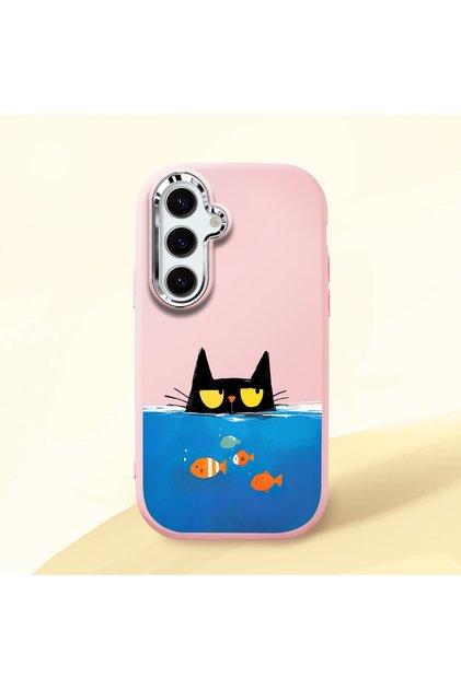 Pink Silicone Case with Shock-Absorbing Camera Protections Compatible with Samsung Galaxy S25