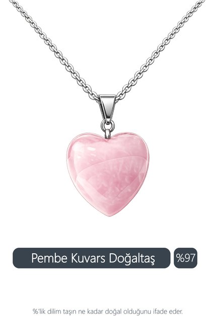 Original & Certified Pink Quartz Natural Stone Necklace with Chain
