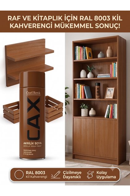 CAX Akrilik Sprey Boya 400 ml – Mobilya, Raf, Kitaplık ve Ahşap Hızlı Kuruyan Çok Amaçlı Sprey Boya