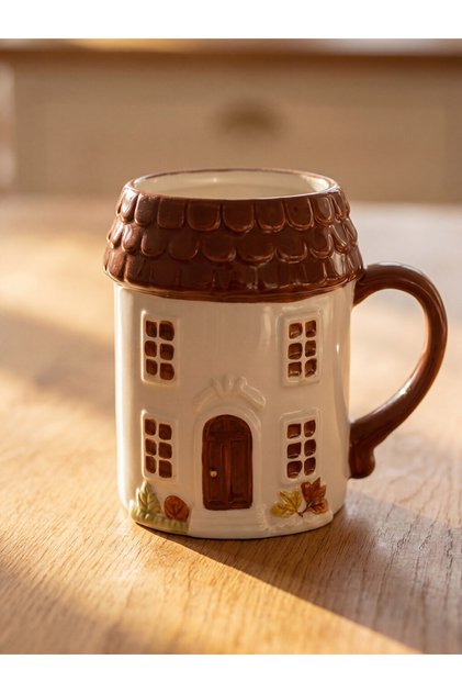 Ceramic Mug with House Figure for Style Enthusiasts from Uzg Store 430 ml