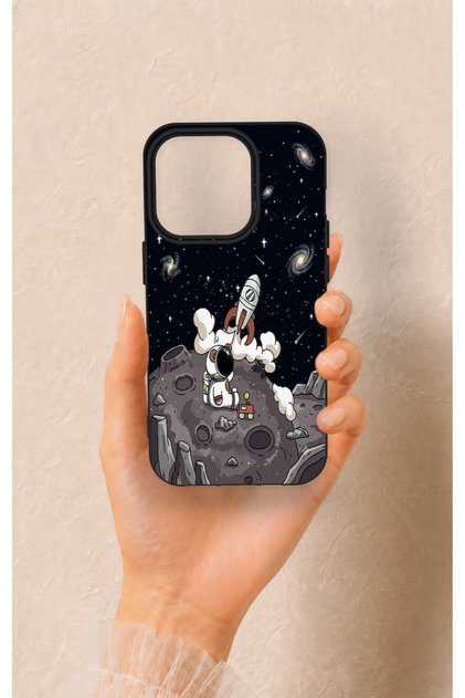 iPhone 14 Pro Compatible Space Astronaut Patterned Silicone Case