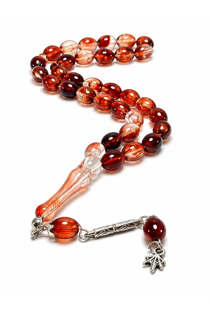 Powdered Amber Barley Cut Prayer Beads – Gift for Daily Use, 33-Piece Prayer Beads