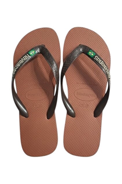 Brasil Logo Men's Brown Flip Flops