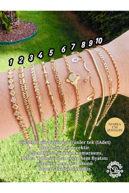 CM JEWELRY 14K Altın Kaplama Renk Kuyumcu İşçiliği Vip Bileklik - 1 ADET -