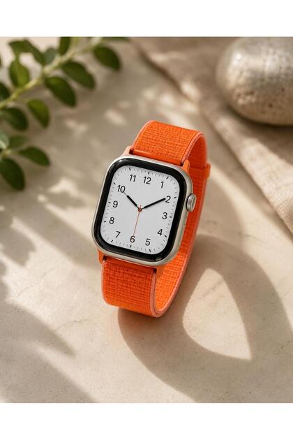 Apple Watch Uyumlu 4 5 6 7 8 9 10 Se 42 44 45 49 Mm Premium Hasır Cırtlı Saat Kordonu