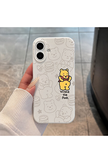 MustCase iPhone 16 / 17 Uyumlu Beyaz Winnie The Pooh Desenli