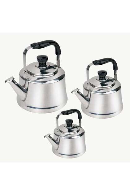 3-piece teapot set, black stainless steel handle, 0.8/1/1.5 liter