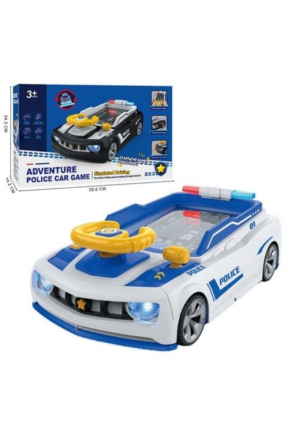 Police Car Theme Toy for Kids Simulation Steering Wheel Game – Electronic Pretend Driving Controller with Sound & Lights | Interactive Car Seat Travel Toy for Kids 3+ Years | Co-Pilot Racing G