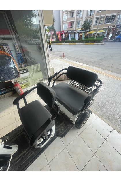 Kral Mira elektrikli motor uyumlu siyah suni deri sele örtüsü ve koltuk kılıfı