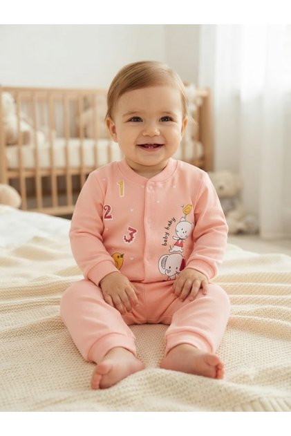 100% Cotton Combed Cotton Baby Girl Pajama Set Yavruağzı 0/3 Month Pajamas