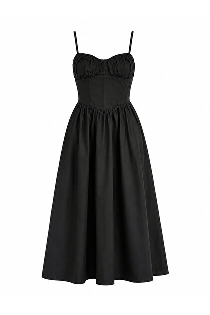 Black Poplin Dress - 20001