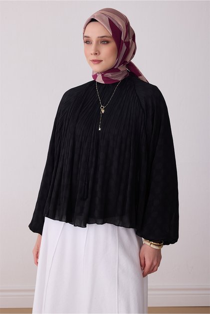 Fresh Yaprak Desen Bordo Paulista Eşarp 3486 - 38