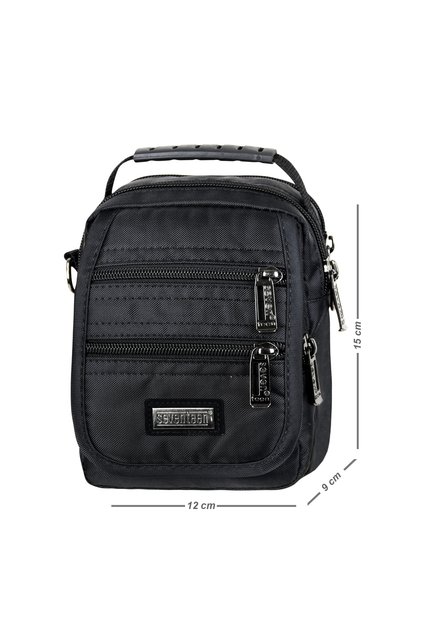 2443-Men's Black Waterproof Daily Handbag with Removable Strap