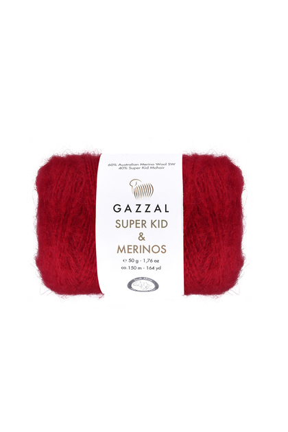 Gazzal Super Kid Merinos – Mohair ve Merinos Yünü Karışımlı El Örgü İpliği | 4 x 50 gr (200 gr) Paket