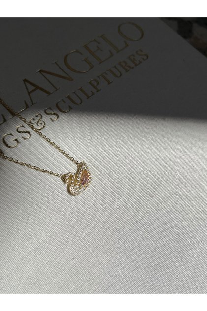 Steel Swan Pendant Everlasting Necklace