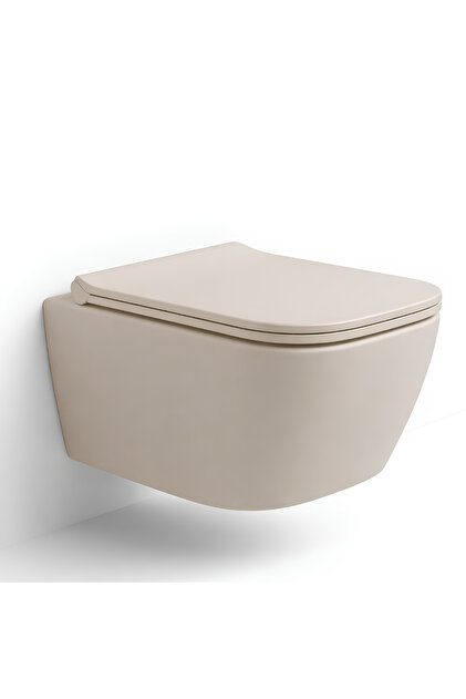 Turavit Luna Kanalsız Mat Cappucino Asma Klozet LN5610C, Luna Mat