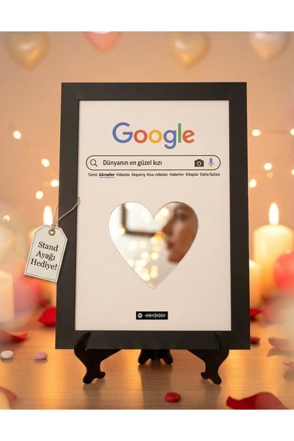 DÜNYANIN EN GÜZEL KIZI ÇERÇEVELİ AYNA 15x21 boy
